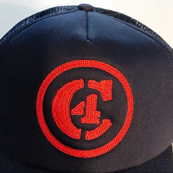 NWOT WATERMAN C4 Slate Blue Red Embroidered C4 Logo Snap Back Mesh Trucker Hat - Picture 4 of 13